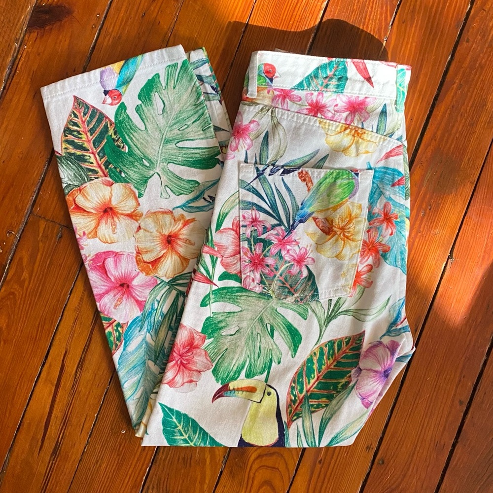Zara by TRF Collections Tropical White Jeans Size 4